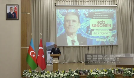 Naxçıvan Universitetində Nobel mükafatçısı Əziz Səncərlə onlayn görüş keçirilib