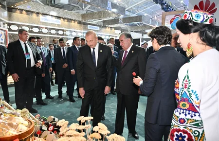 President Ilham Aliyev views EXPO Central Asia 2023 exhibition in Dushanbe