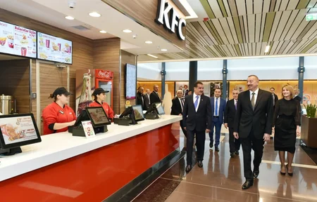 President Ilham Aliyev views Ganja Mall