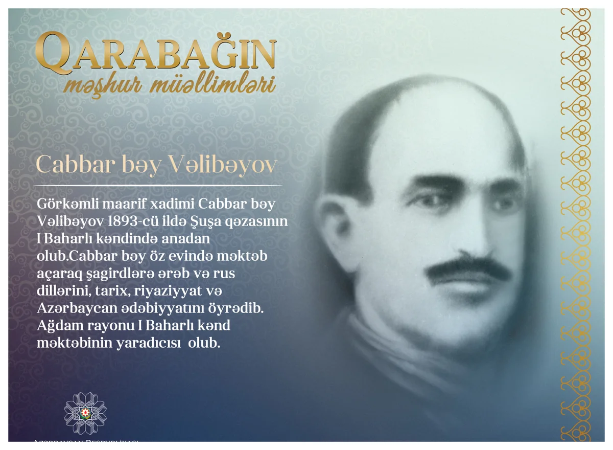 Знаменитые учителя Карабаха - Джаббар бек Велибеков 