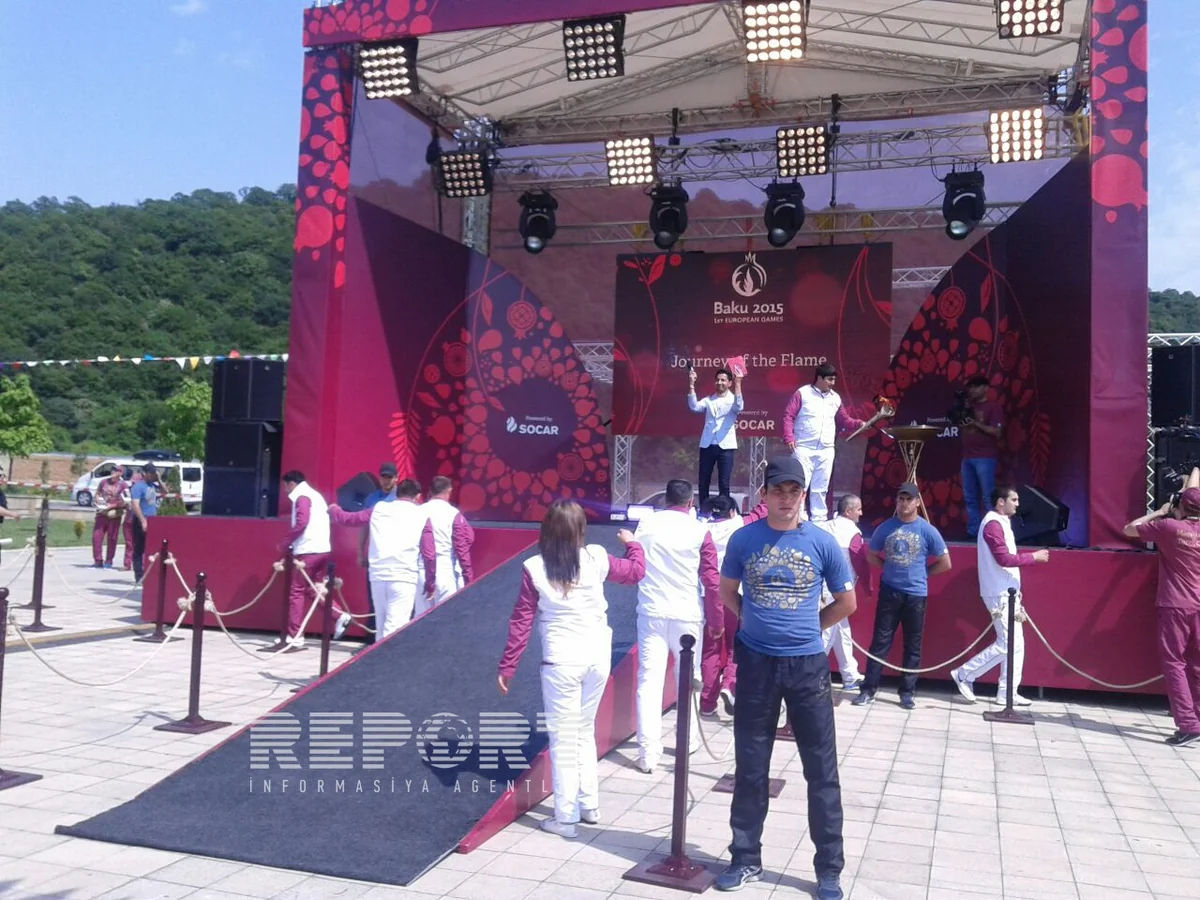 ​İlk Avropa Oyunlarının məşəli Balakən rayonuna gətirilib - FOTO