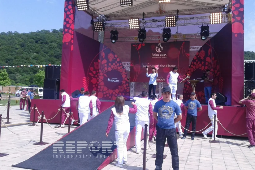 ​İlk Avropa Oyunlarının məşəli Balakən rayonuna gətirilib - FOTO