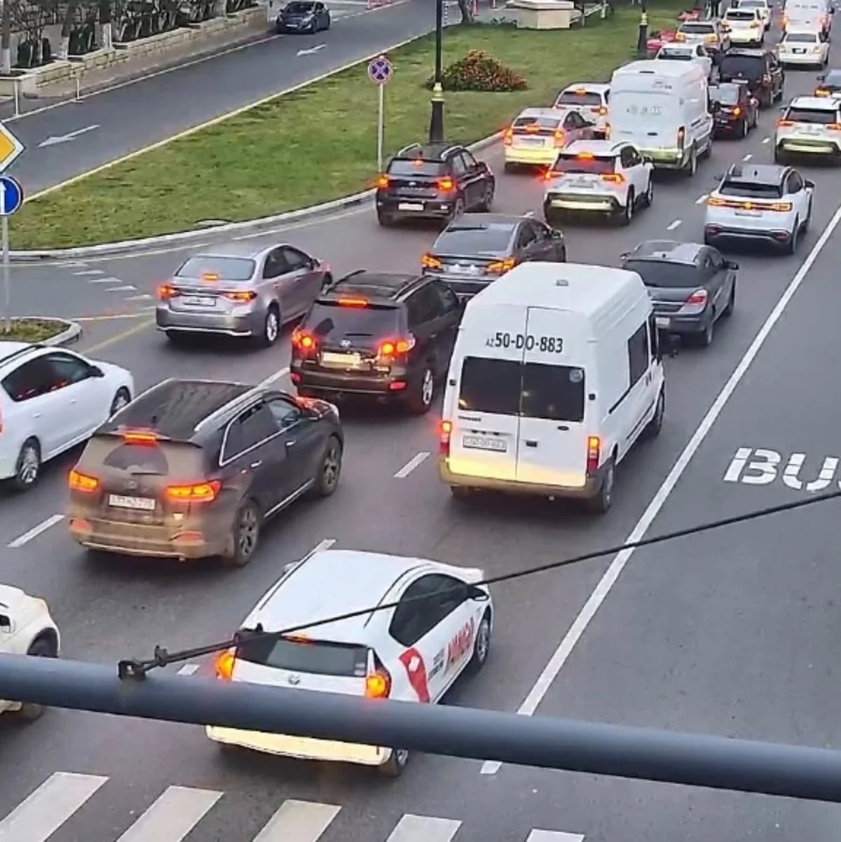 Bakının bir sıra yollarında tıxac müşahidə olunur