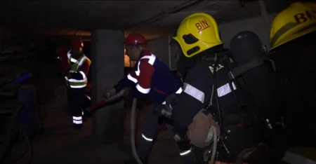 Metroda yanğın hadisələri üzrə təlim keçirilib