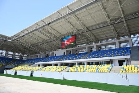 President and First Lady review construction progress at Ganja city stadium