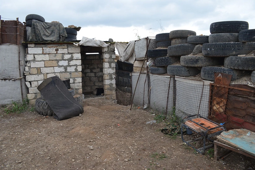 Abandoned combat position near Garakand settlement of Khojavand