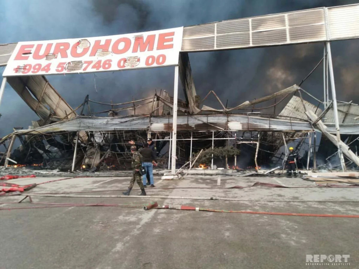 “EuroHome”da baş verən yanğın tam məhdudlaşdırılıb - VİDEO - YENİLƏNİB