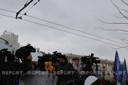Сторонники Петра Порошенко проводят в Киеве акцию протеста