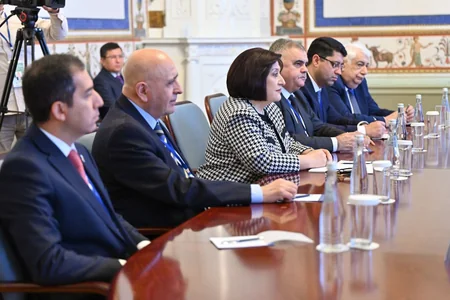Sahibə Qafarova qazaxıstanlı həmkarı ilə görüşüb
