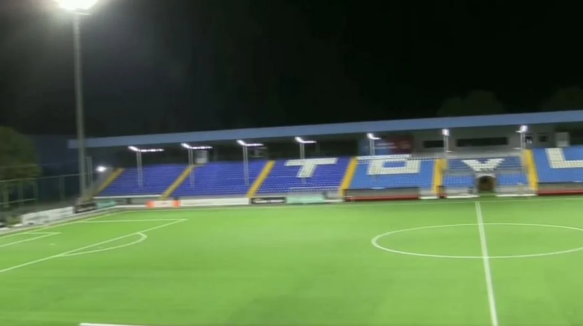 Tovuz şəhər stadionunda işıqlandırma sisteminin quraşdırılması başa çatıb
