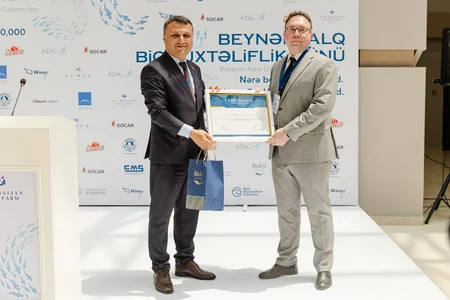 Azerbaijan Fish Farm released 100.000 Sturgeon and 20.000 Salmon into the Caspian Sea