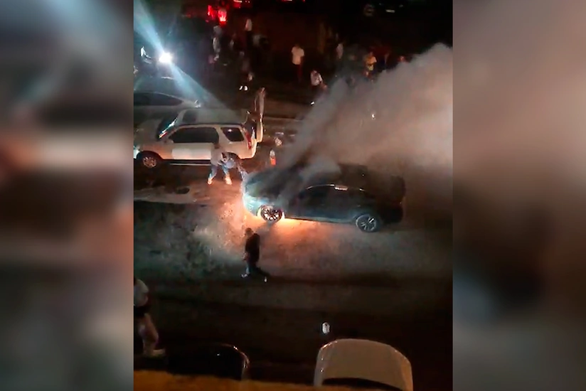 Bakının Yasamal rayonunda avtomobil yanıb