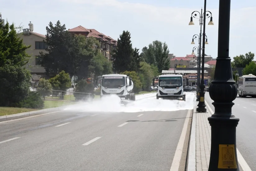 Bu gün Bakının 550 küçəsi yuyulub - YENİLƏNİB