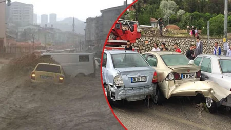 Ankarada sel: 6 nəfər xəsarət alıb - VİDEO