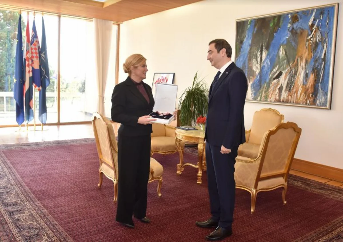 Azərbaycan səfiri Xorvatiyanın ali ordeni ilə təltif olunub