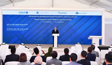 Prezident Qaradağ Günəş Elektrik Stansiyasının rəsmi açılış mərasimində iştirak edib - YENİLƏNİB-2