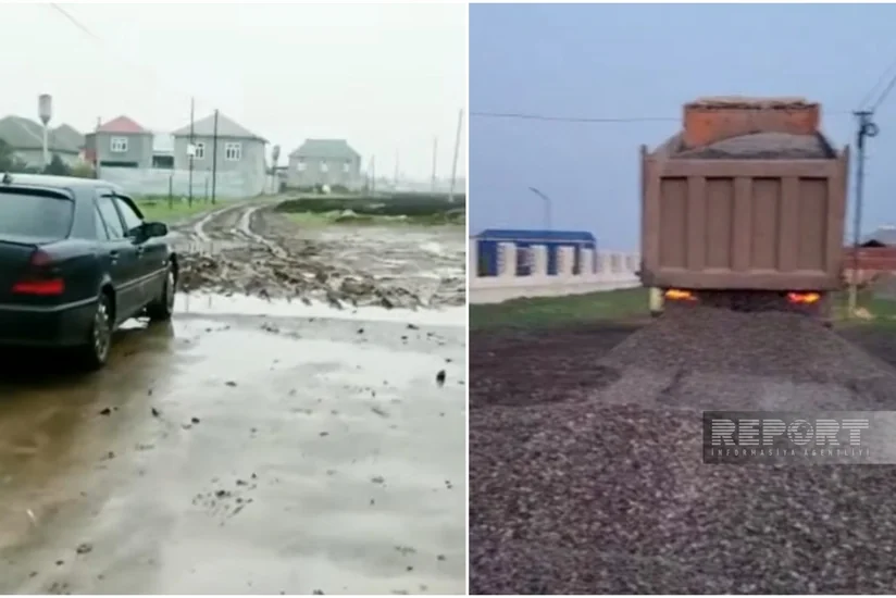 Cəlilabadda bərbad vəziyyətə düşən məktəb yolu bərpa edilib