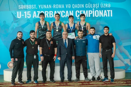 U-15 Azərbaycan çempionatında sərbəst güləş üzrə qaliblər müəyyənləşib