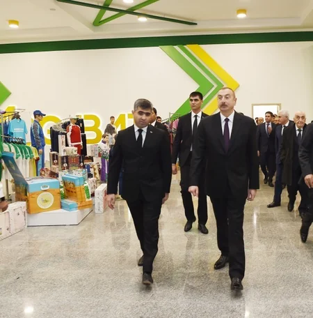 President Ilham Aliyev views Ashgabat Olympic Complex