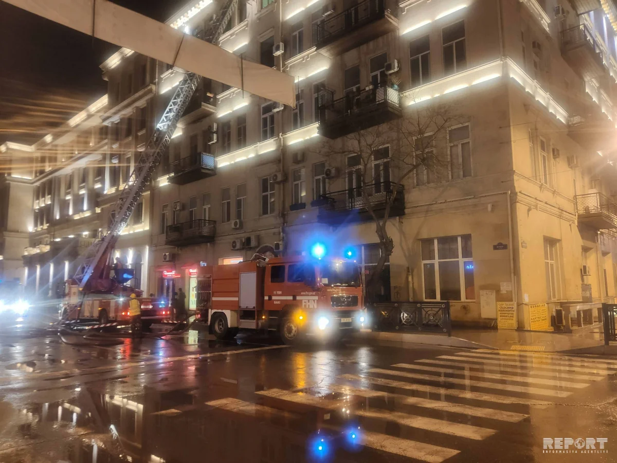 Bakıda yaşayış binasında yanğın olub - FOTO - VİDEO