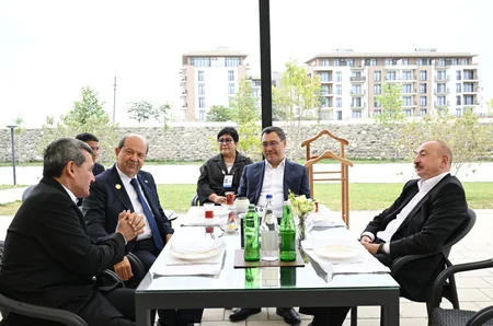 Participants of 17th ECO Summit watch Victory show of Karabakh horses at Aghdam's Imarat Complex