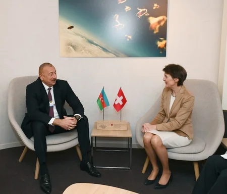 President Ilham Aliyev met with Swiss President Simonetta Sommaruga in Davos
