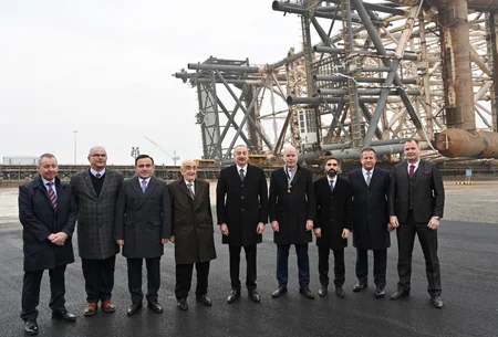 President Ilham Aliyev attends Azeri Central East jacket sail-away ceremony