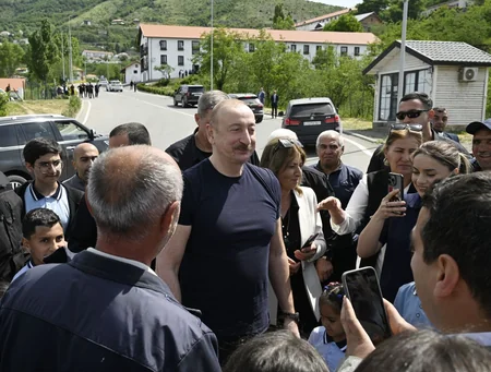 President Ilham Aliyev meets with residents in Lachin