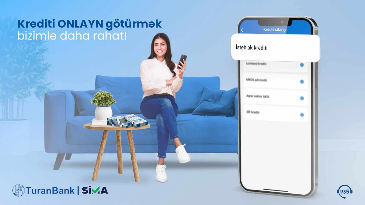 “TuranBank”dan onlayn kredit götürmək SİMA ilə daha rahat