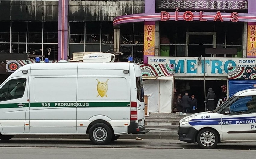 Baş prokurorun birinci müavini yanğın baş vermiş ticarət mərkəzinə baxış keçirib - VİDEO
