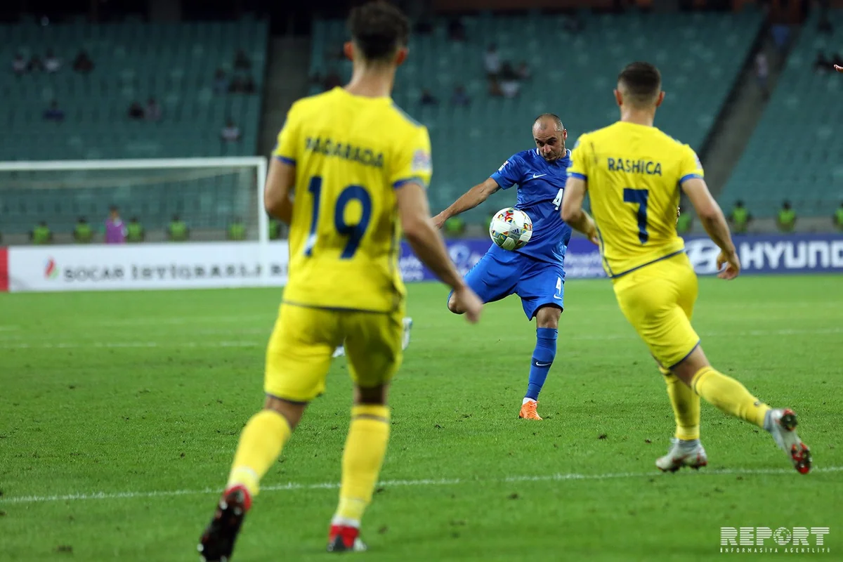Azərbaycan yığması UEFA Millətlər Liqasındakı ilk oyununda heç-heçə edib - FOTOREPORTAJ