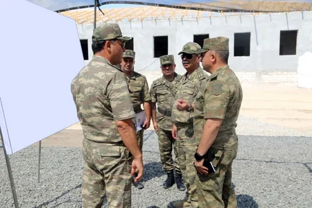 Azerbaijan Defense Minister visited several military units being under construction in the frontline zone -  VIDEO