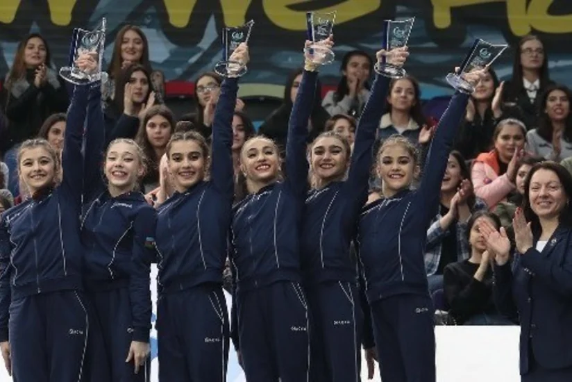 Азербайджан завоевал серебро в турнире AGF Junior Trophy в многоборье среди команд в групповых упражнениях