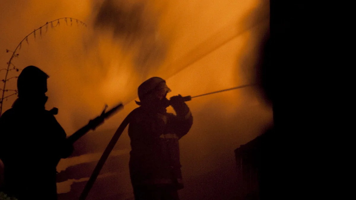 Oil storage tank on fire in southern Lebanon