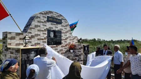 Kürdəmirdə Vətən müharibəsi şəhidinin xatirəsinə tikilən bulağın açılışı olub