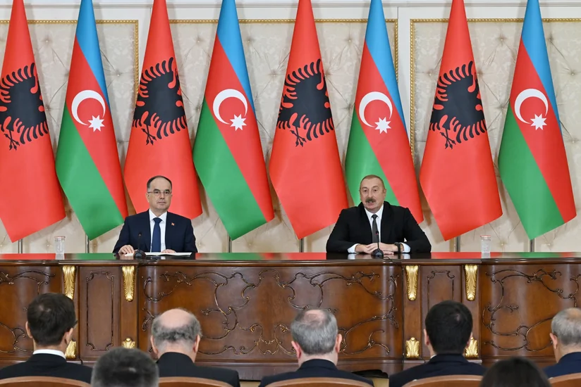 Президенты Азербайджана и Албании выступили с заявлениями для прессы