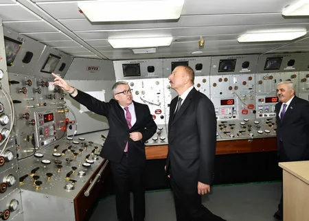 President Ilham Aliyev attends launch of Khankendi’ subsea construction vessel