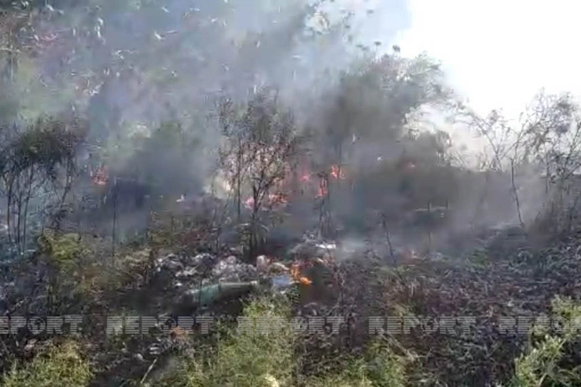 Cəlilabadda quru ot və kol-kos yanıb