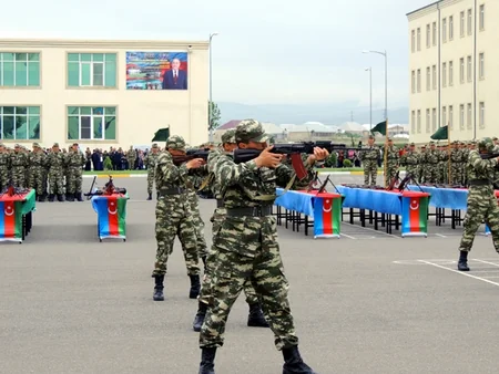 Azərbaycan hərbi qulluqçularının andiçmə mərasimi keçirilib - FOTO