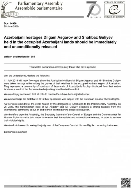 PACE issues statement in connection with Dilgam Asgarov and Shahbaz Guliyev - PHOTO