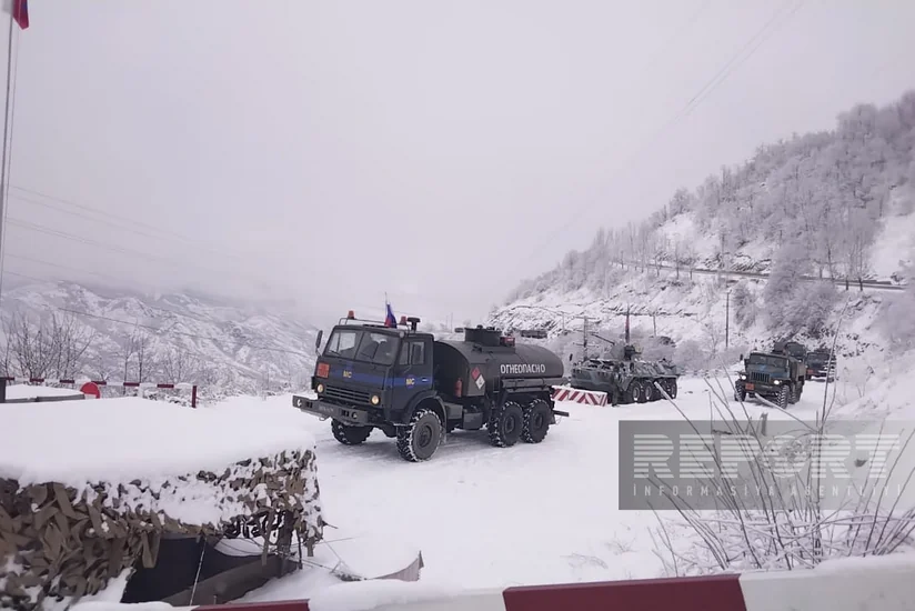 31 vehicles of Russian peacekeepers move freely on Khankandi-Lachin road - VIDEO
