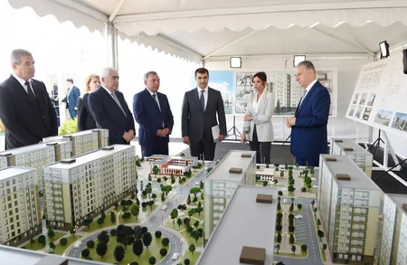 First VP Mehriban Aliyeva attends groundbreaking ceremony for residential complex for IDP families in Garadagh