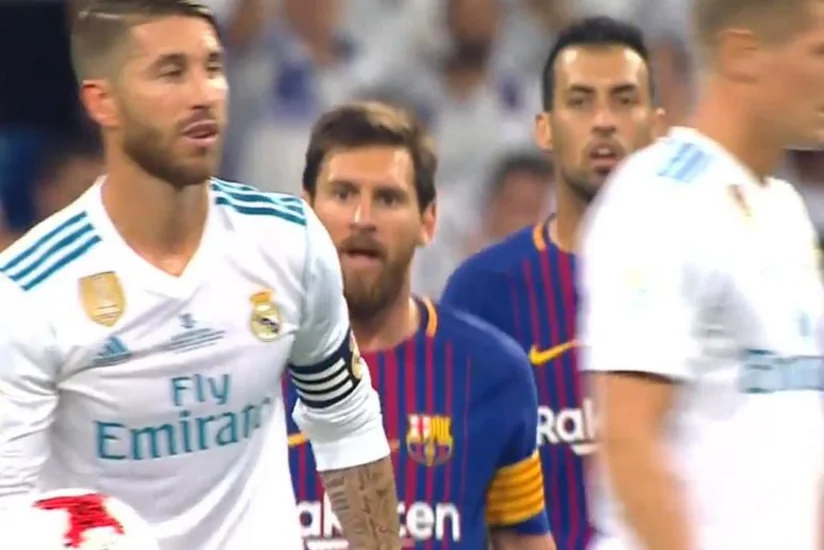 Lionel Messi İspaniya Superkuboku uğrunda oyunda Serxio Ramosu təhqir edib - VİDEO