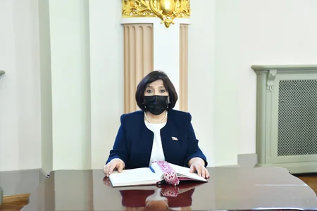 Sahibə Qafarova Riqada  Latviya Seyminin sədri ilə görüşüb