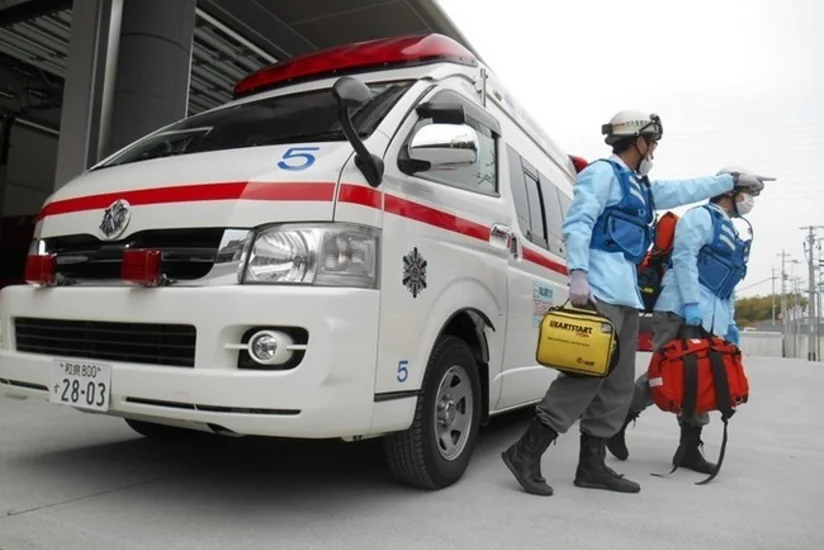 В Японии автомобиль с пожилыми людьми упал в кювет