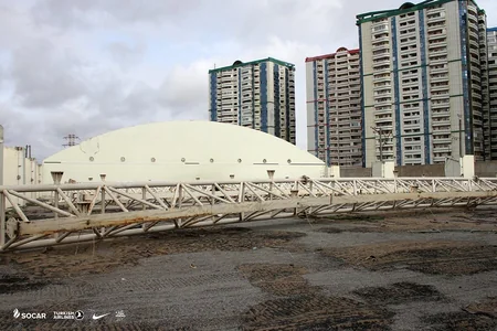 Neftçinin yeni bazasında tikinti işlərinə başlanılıb - FOTO