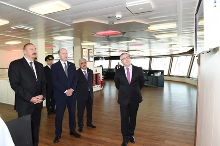 President Ilham Aliyev attends launch of Khankendi’ subsea construction vessel