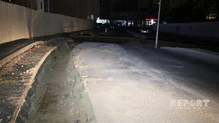 Bakının mərkəzində avtomobil yolu çöküb - FOTO - VİDEO - YENİLƏNİB