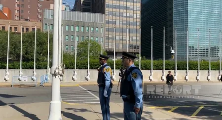 Flags at UN headquarters are at half-mast