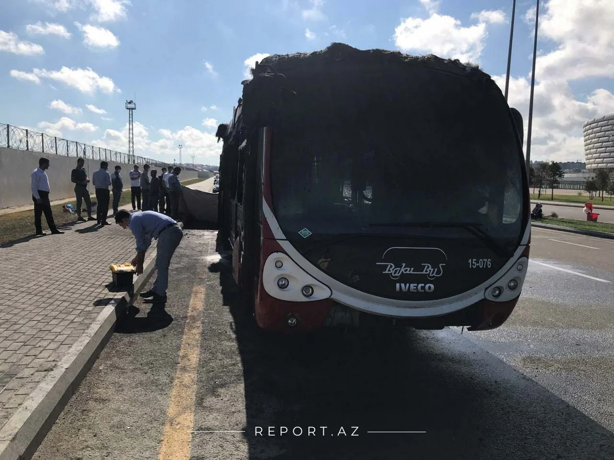 “BakuBus”ın avtobusu yanıb